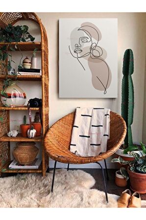 Soyut Dekoratif Vintange Retro Bohe Bohem Boho Art Vektorel Abstract Minimalist Canvas Kanvas Tablo