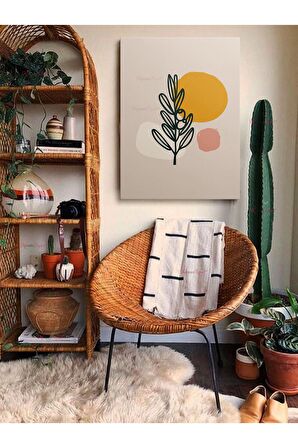 Soyut Dekoratif Vintange Retro Bohe Bohem Boho Art Vektorel Abstract Minimalist Canvas Kanvas Tablo