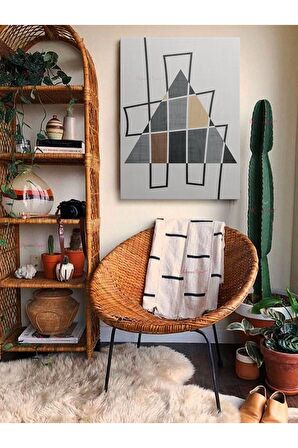Soyut Dekoratif Vintange Retro Bohe Bohem Boho Art Vektorel Abstract Minimalist Canvas Kanvas Tablo