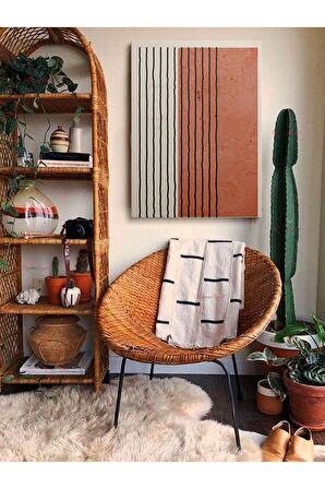 Soyut Dekoratif Vintange Retro Bohe Bohem Boho Art Vektorel Abstract Minimalist Canvas Kanvas Tablo