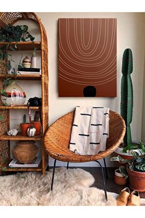 Soyut Dekoratif Vintange Retro Bohe Bohem Boho Art Vektorel Abstract Minimalist Canvas Kanvas Tablo