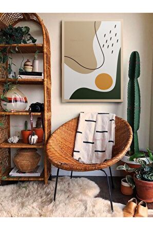 Soyut Dekoratif Vintange Retro Bohe Bohem Boho Art Vektorel Abstract Minimalist Canvas Kanvas Tablo