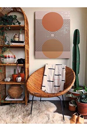 Soyut Dekoratif Vintange Retro Bohe Bohem Boho Art Vektorel Abstract Minimalist Canvas Kanvas Tablo
