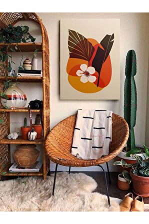 Soyut Dekoratif Vintange Retro Bohe Bohem Boho Art Vektorel Abstract Minimalist Canvas Kanvas Tablo