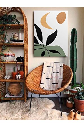 Soyut Dekoratif Vintange Retro Bohe Bohem Boho Art Vektorel Abstract Minimalist Canvas Kanvas Tablo