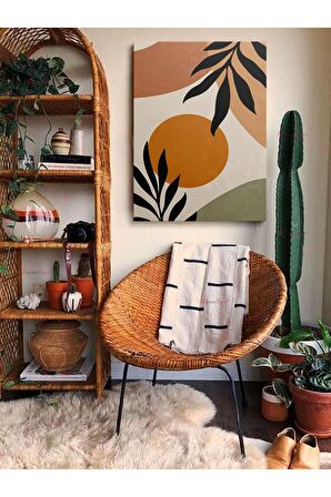 Soyut Dekoratif Vintange Retro Bohe Bohem Boho Art Vektorel Abstract Minimalist Canvas Kanvas Tablo