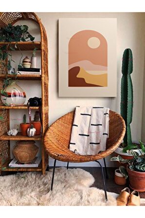 Soyut Dekoratif Vintange Retro Bohe Bohem Boho Art Vektorel Abstract Minimalist Canvas Kanvas Tablo