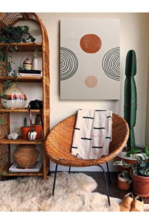 Soyut Dekoratif Vintange Retro Bohe Bohem Boho Art Vektorel Abstract Minimalist Canvas Kanvas Tablo