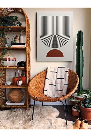 Soyut Dekoratif Vintange Retro Bohe Bohem Boho Art Vektorel Abstract Minimalist Canvas Kanvas Tablo