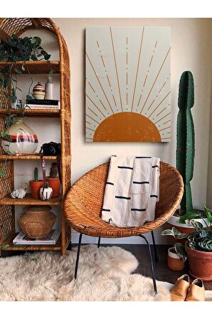 Soyut Dekoratif Vintange Retro Bohe Bohem Boho Art Vektorel Abstract Minimalist Canvas Kanvas Tablo