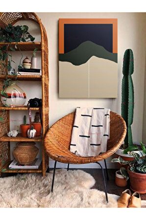 Soyut Dekoratif Vintange Retro Bohe Bohem Boho Art Vektorel Abstract Minimalist Canvas Kanvas Tablo