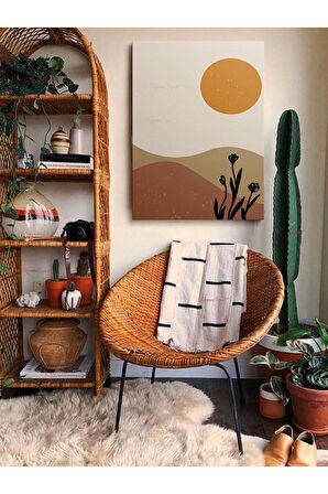 Soyut Dekoratif Vintange Retro Bohe Bohem Boho Art Vektorel Abstract Minimalist Canvas Kanvas Tablo