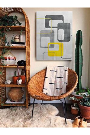 Soyut Dekoratif Vintange Retro Bohe Bohem Boho Art Vektorel Abstract Minimalist Canvas Kanvas Tablo