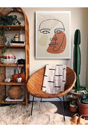 Soyut Dekoratif Vintange Retro Bohe Bohem Boho Art Vektorel Abstract Minimalist Canvas Kanvas Tablo