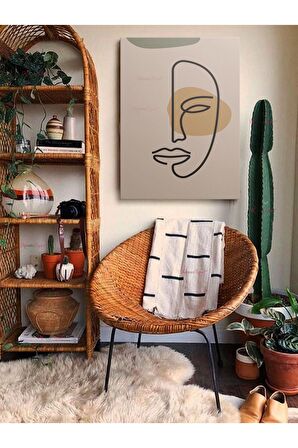 Soyut Dekoratif Vintange Retro Bohe Bohem Boho Art Vektorel Abstract Minimalist Canvas Kanvas Tablo