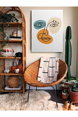 Soyut Dekoratif Vintange Retro Bohe Bohem Boho Art Vektorel Abstract Minimalist Canvas Kanvas Tablo