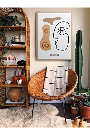 Soyut Dekoratif Vintange Retro Bohe Bohem Boho Art Vektorel Abstract Minimalist Canvas Kanvas Tablo
