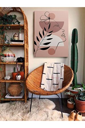 Soyut Dekoratif Vintange Retro Bohe Bohem Boho Art Vektorel Abstract Minimalist Canvas Kanvas Tablo