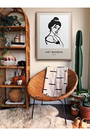 Soyut Dekoratif Vintange Retro Bohe Bohem Boho Art Vektorel Abstract Minimalist Canvas Kanvas Tablo