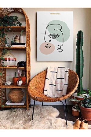 Soyut Dekoratif Vintange Retro Bohe Bohem Boho Art Vektorel Abstract Minimalist Canvas Kanvas Tablo