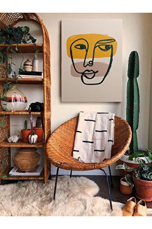 Soyut Dekoratif Vintange Retro Bohe Bohem Boho Art Vektorel Abstract Minimalist Canvas Kanvas Tablo