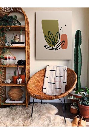 Soyut Dekoratif Vintange Retro Bohe Bohem Boho Art Vektorel Abstract Minimalist Canvas Kanvas Tablo