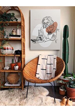 Soyut Dekoratif Vintange Retro Bohe Bohem Boho Art Vektorel Abstract Minimalist Canvas Kanvas Tablo