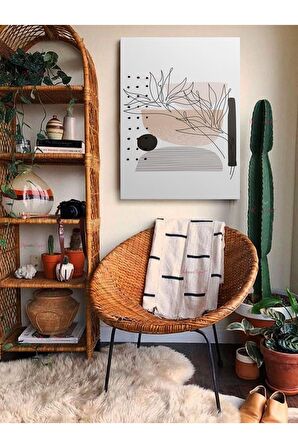 Soyut Dekoratif Vintange Retro Bohe Bohem Boho Art Vektorel Abstract Minimalist Canvas Kanvas Tablo