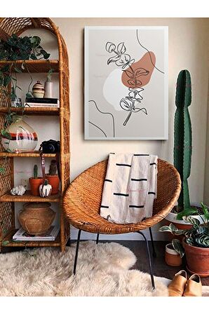 Soyut Dekoratif Vintange Retro Bohe Bohem Boho Art Vektorel Abstract Minimalist Canvas Kanvas Tablo