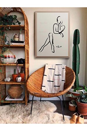 Soyut Dekoratif Vintange Retro Bohe Bohem Boho Art Vektorel Abstract Minimalist Canvas Kanvas Tablo