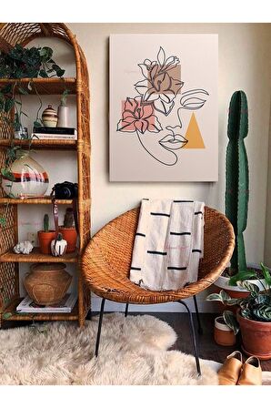 Soyut Dekoratif Vintange Retro Bohe Bohem Boho Art Vektorel Abstract Minimalist Canvas Kanvas Tablo