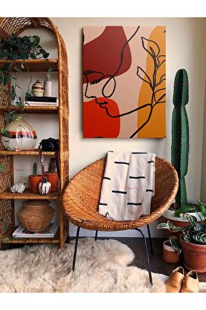 Soyut Dekoratif Vintange Retro Bohe Bohem Boho Art Vektorel Abstract Minimalist Canvas Kanvas Tablo