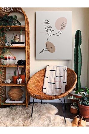 Soyut Dekoratif Vintange Retro Bohe Bohem Boho Art Vektorel Abstract Minimalist Canvas Kanvas Tablo