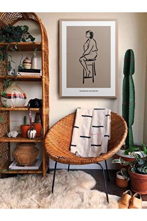 Soyut Dekoratif Vintange Retro Bohe Bohem Boho Art Vektorel Abstract Minimalist Canvas Kanvas Tablo