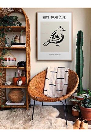 Soyut Dekoratif Vintange Retro Bohe Bohem Boho Art Vektorel Abstract Minimalist Canvas Kanvas Tablo