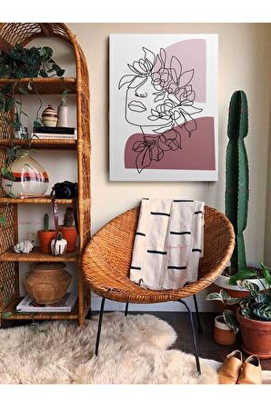 Soyut Dekoratif Vintange Retro Bohe Bohem Boho Art Vektorel Abstract Minimalist Canvas Kanvas Tablo