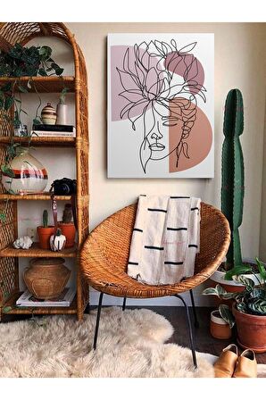 Soyut Dekoratif Vintange Retro Bohe Bohem Boho Art Vektorel Abstract Minimalist Canvas Kanvas Tablo