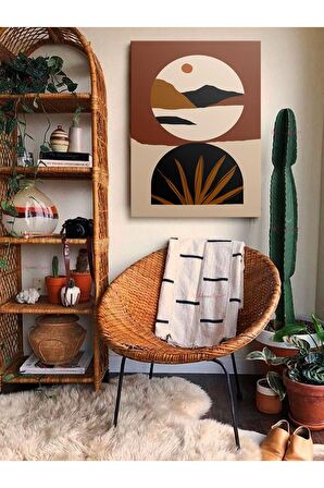 Soyut Dekoratif Vintange Retro Bohe Bohem Boho Art Vektorel Abstract Minimalist Canvas Kanvas Tablo