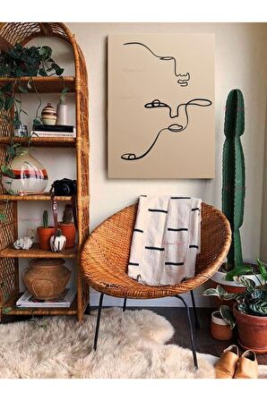 Soyut Dekoratif Vintange Retro Bohe Bohem Boho Art Vektorel Abstract Minimalist Canvas Kanvas Tablo