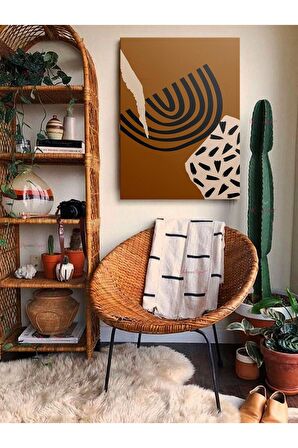 Soyut Dekoratif Vintange Retro Bohe Bohem Boho Art Vektorel Abstract Minimalist Canvas Kanvas Tablo