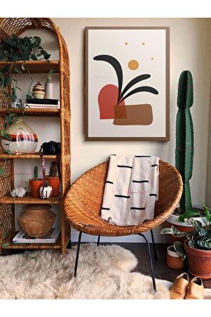 Soyut Dekoratif Vintange Retro Bohe Bohem Boho Art Vektorel Abstract Minimalist Canvas Kanvas Tablo