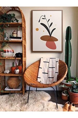 Soyut Dekoratif Vintange Retro Bohe Bohem Boho Art Vektorel Abstract Minimalist Canvas Kanvas Tablo