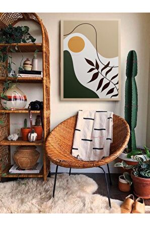 Soyut Dekoratif Vintange Retro Bohe Bohem Boho Art Vektorel Abstract Minimalist Canvas Kanvas Tablo