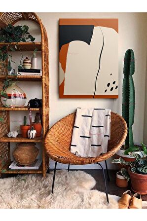 Soyut Dekoratif Vintange Retro Bohe Bohem Boho Art Vektorel Abstract Minimalist Canvas Kanvas Tablo
