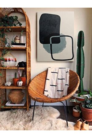 Soyut Dekoratif Vintange Retro Bohe Bohem Boho Art Vektorel Abstract Minimalist Canvas Kanvas Tablo