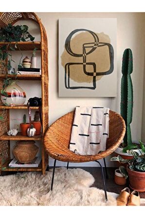 Soyut Dekoratif Vintange Retro Bohe Bohem Boho Art Vektorel Abstract Minimalist Canvas Kanvas Tablo
