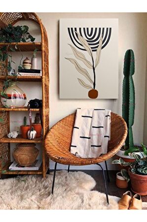 Soyut Dekoratif Vintange Retro Bohe Bohem Boho Art Vektorel Abstract Minimalist Canvas Kanvas Tablo