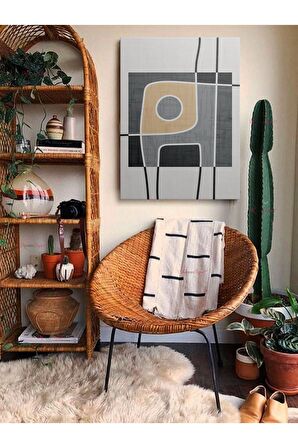 Soyut Dekoratif Vintange Retro Bohe Bohem Boho Art Vektorel Abstract Minimalist Canvas Kanvas Tablo