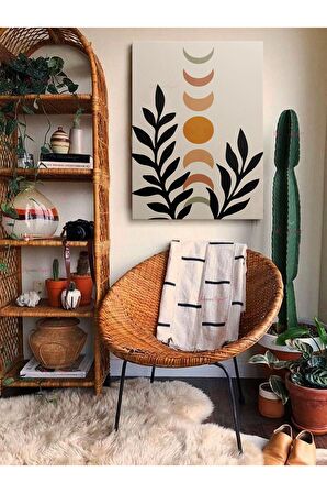 Soyut Dekoratif Vintange Retro Bohe Bohem Boho Art Vektorel Abstract Minimalist Canvas Kanvas Tablo