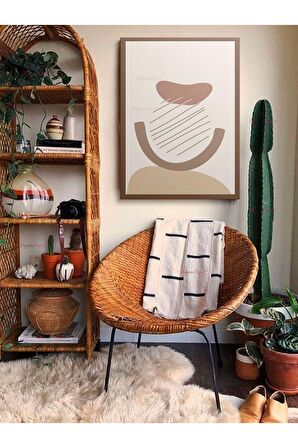 Soyut Dekoratif Vintange Retro Bohe Bohem Boho Art Vektorel Abstract Minimalist Canvas Kanvas Tablo